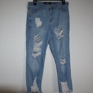 Hollister high rise slim straight distressed jeans